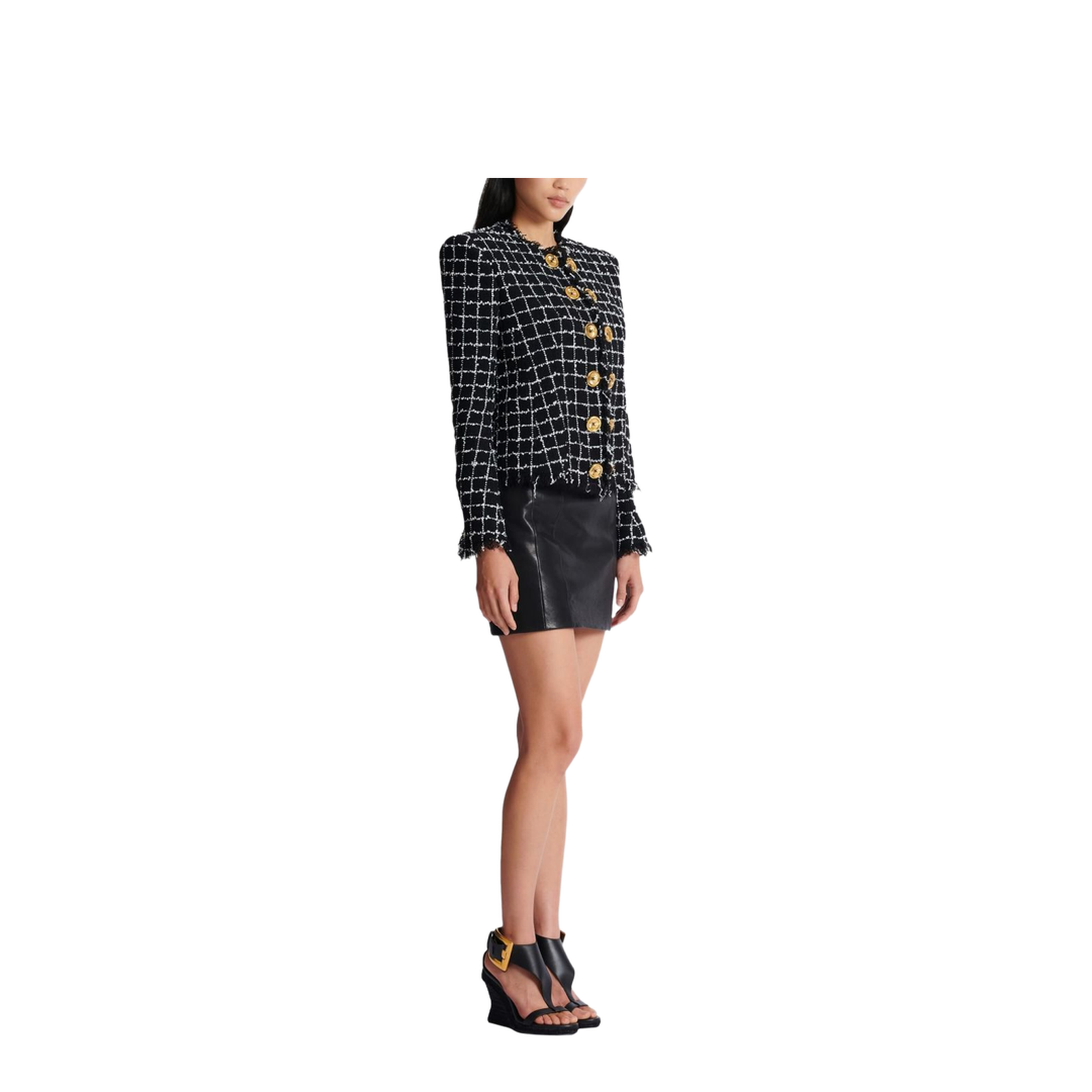 Women's Jacket Grid Pattern - Image 3