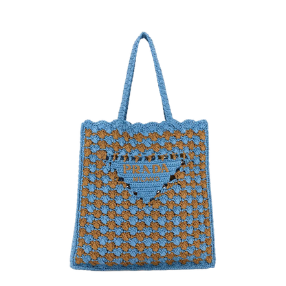 Two-Tone Raffia Shopping Bag - Image 1