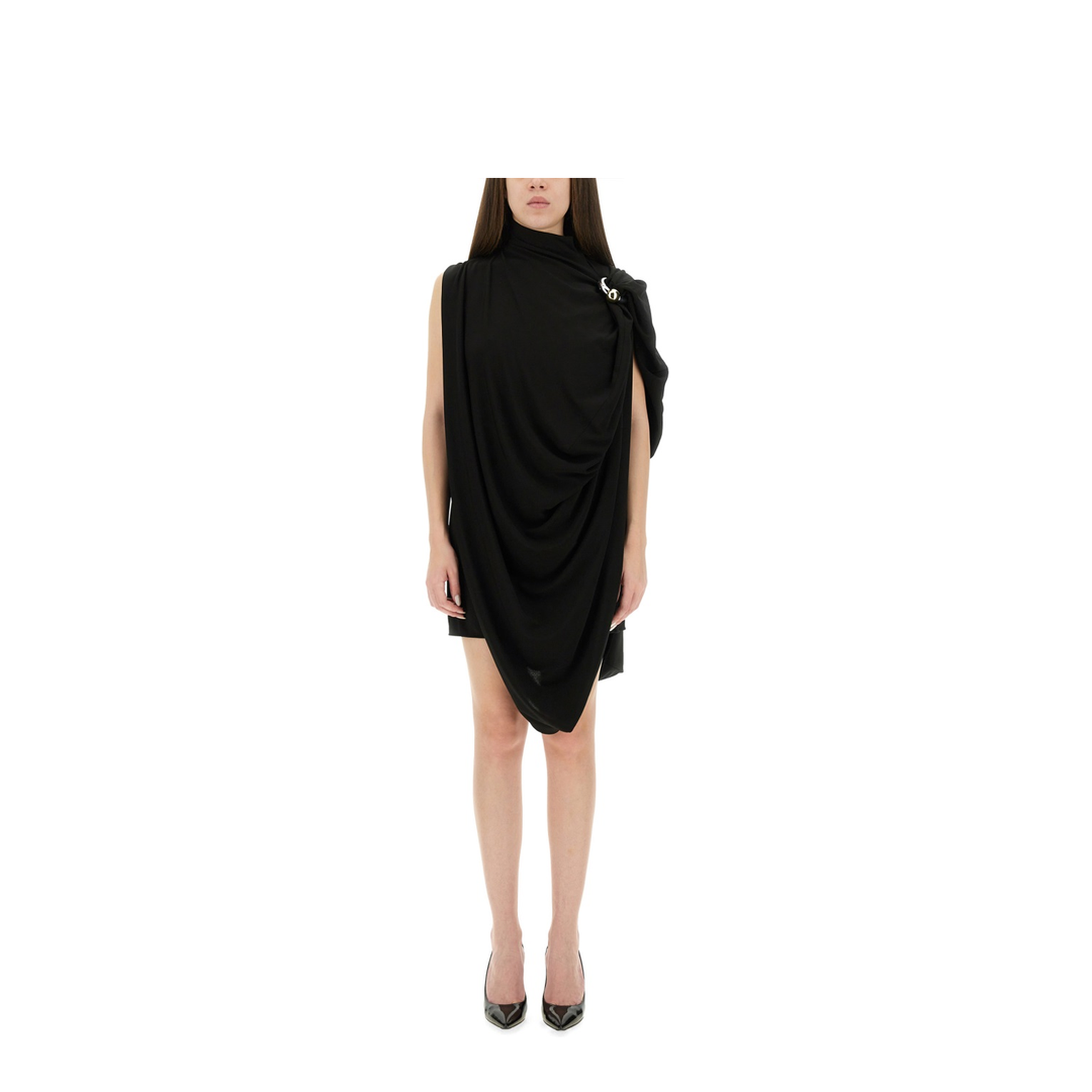 Draped Dress With Piercings - Image 1