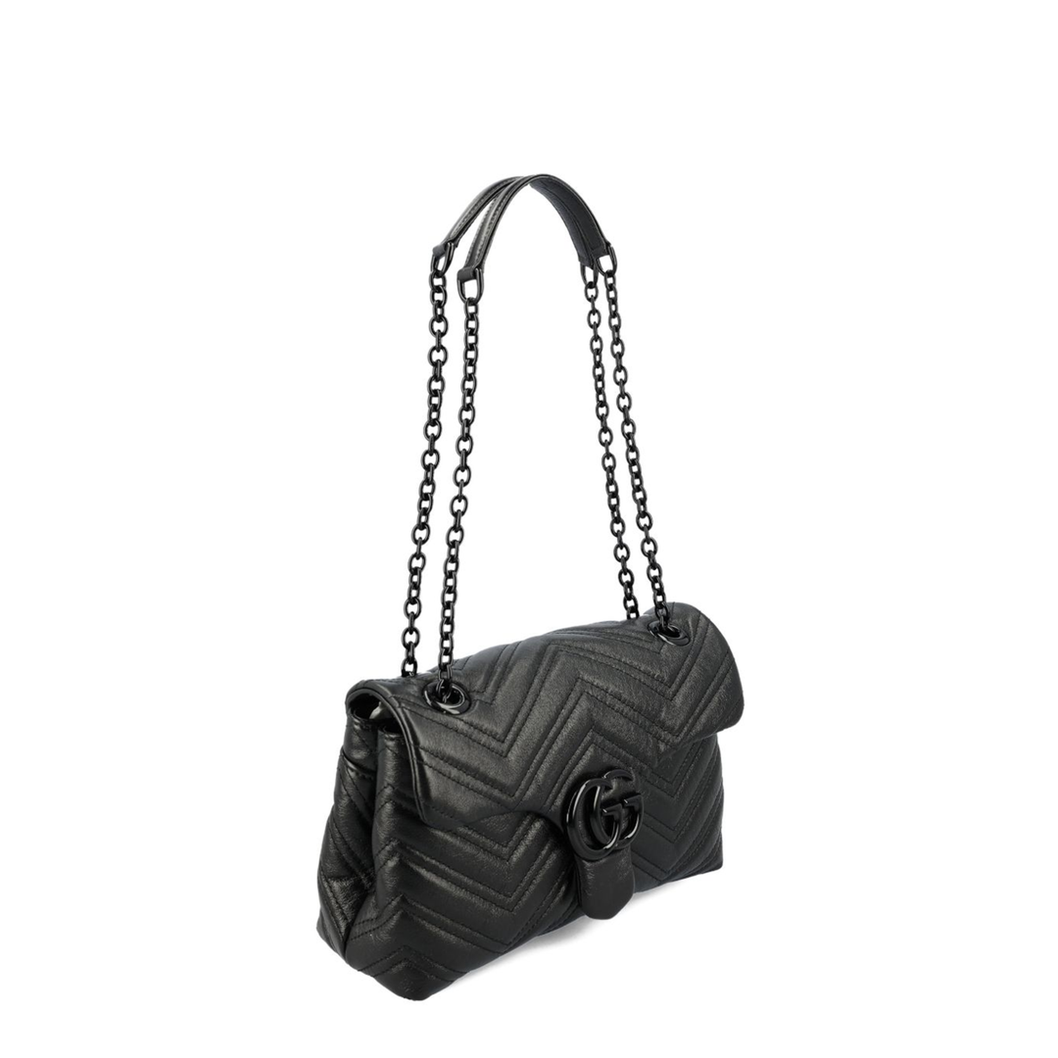 GG Marmont Small Matelassé Leather Shoulder Bag - Black - Image 2