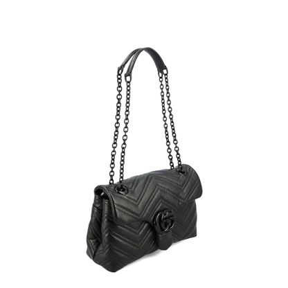 GG Marmont Small Matelassé Leather Shoulder Bag - Black - Image 2