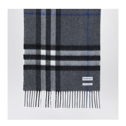 Check Cashmere Scarf in Marlborough Grey - Image 2