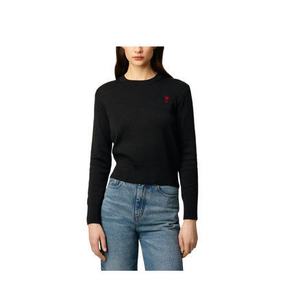 Black Wool Crewneck Sweater - Image 4