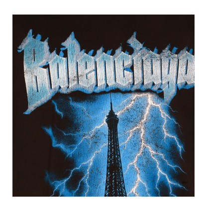 Paris Thunderstorm Oversized Black T-Shirt - Image 5