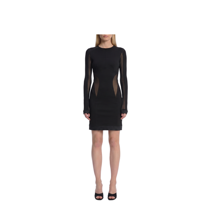 Mini Dress with Tulle Inserts - Image 1