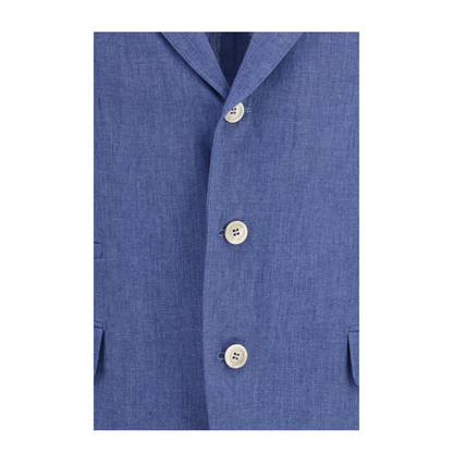 Deconstructed Single Breasted Jacket In Melange Linen - Image 3