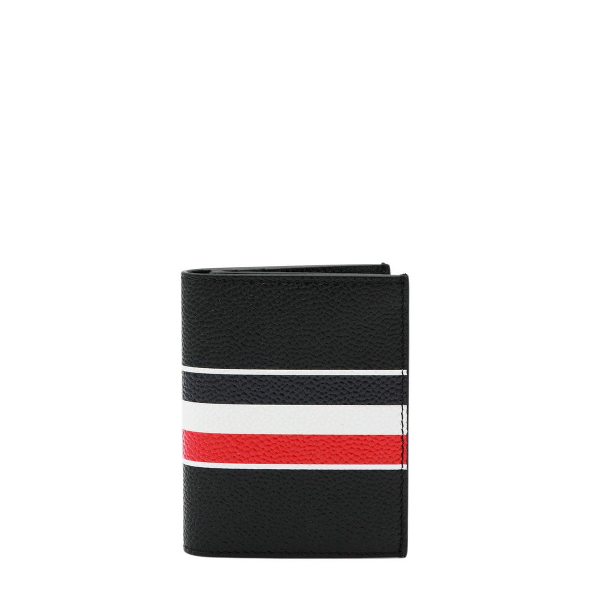 Pebble Grain RWB Stripe Double Card Holder in Black - Image 1