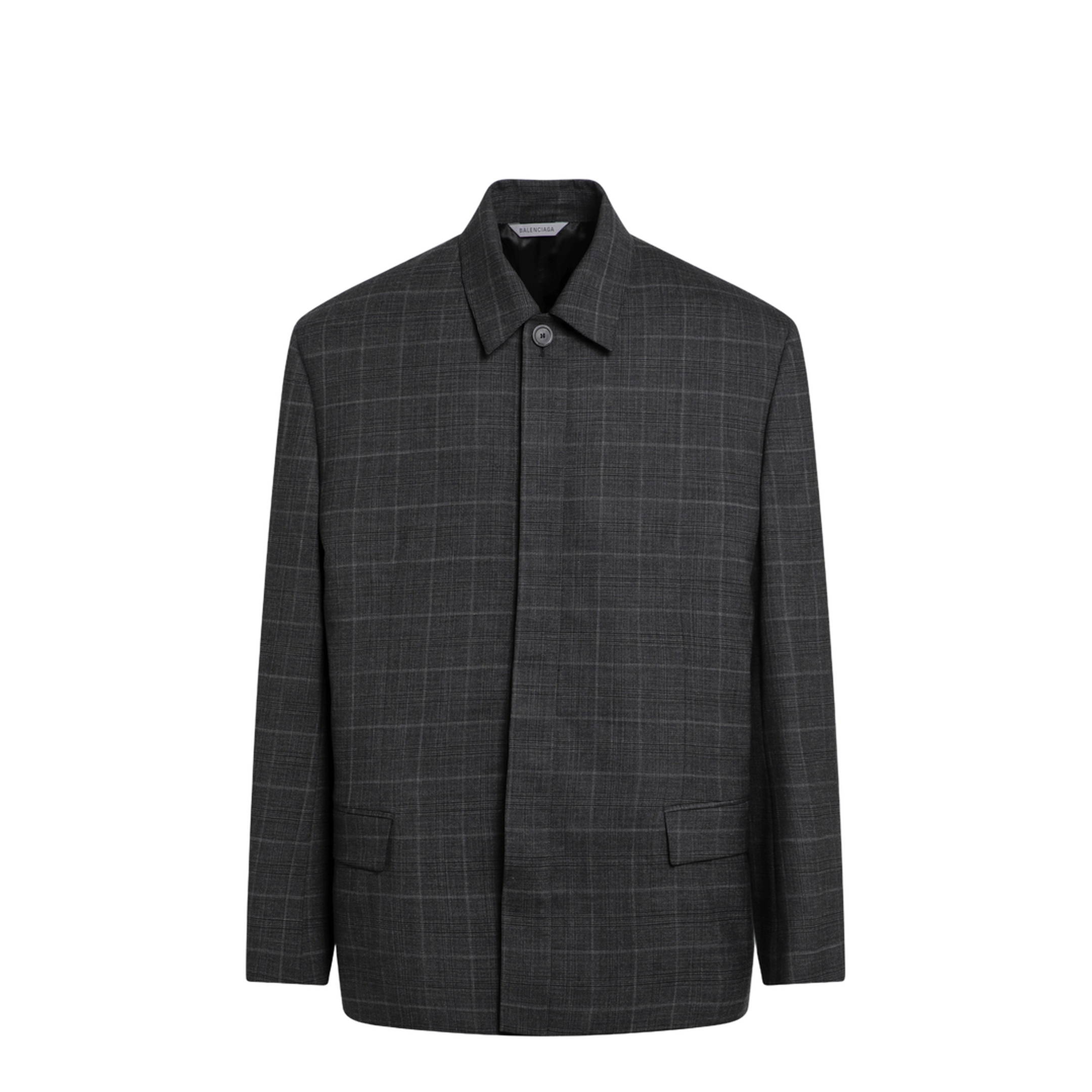 Grey Check Wool Jacket - Image 1