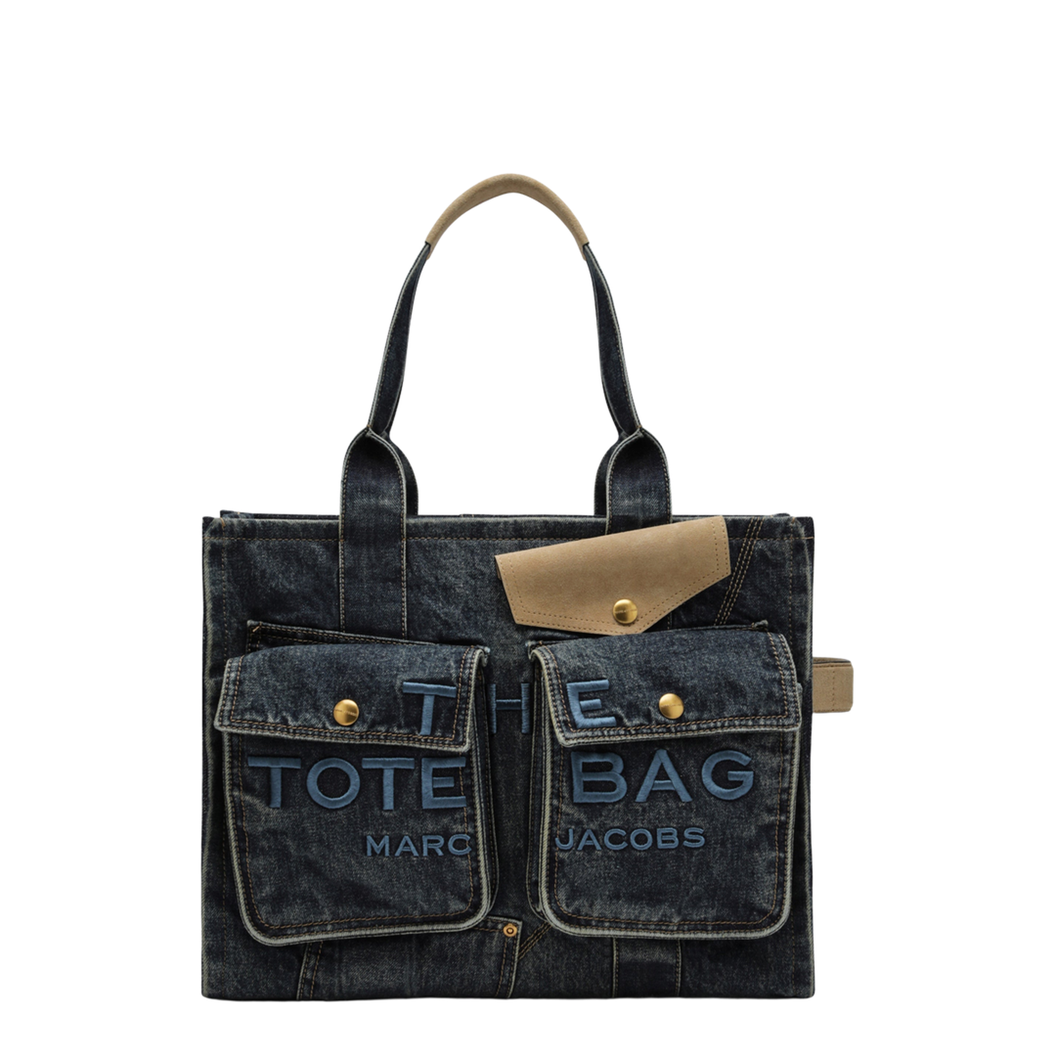 Cargo Tote Bag Large In Denim And Suede - Image 1