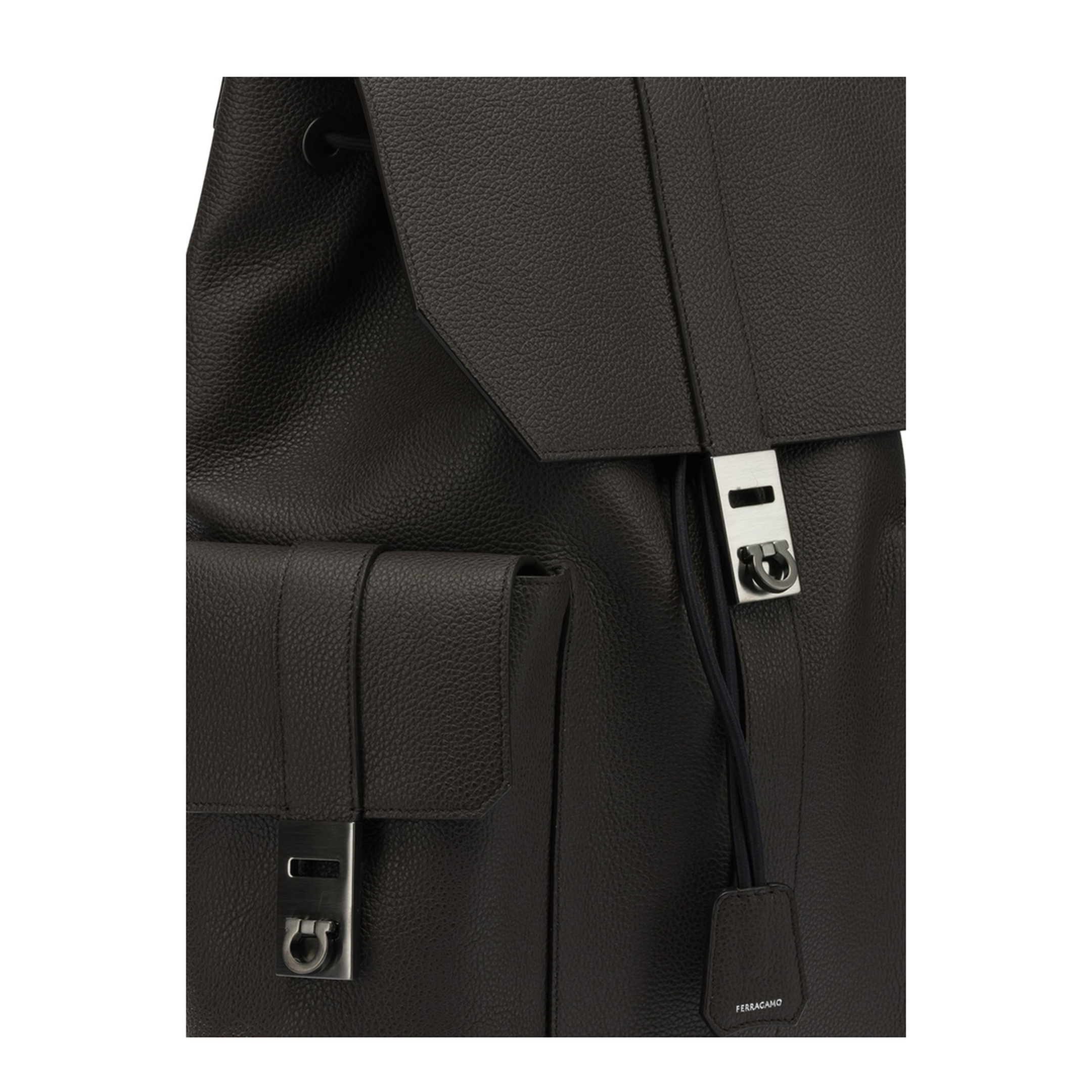 Double Pocket Leather Backpack - Image 4