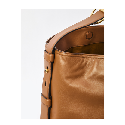 Beatrix Large Tote Bag in Brown Leather - Image 4