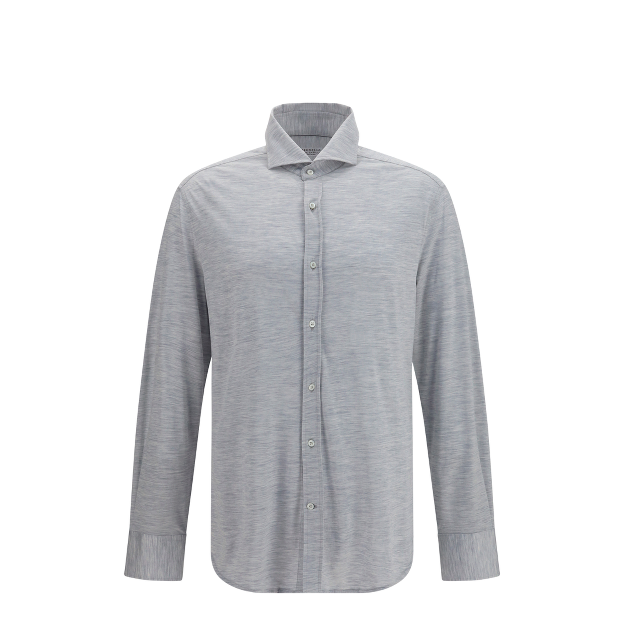 Silk and Cotton Jersey Shirt with Spread Collar - Image 1