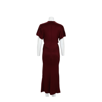Midi Dress with Draping and V-Neck - Image 2
