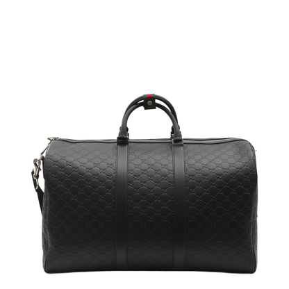 Large Duffle Bag in Black Leather - Image 1