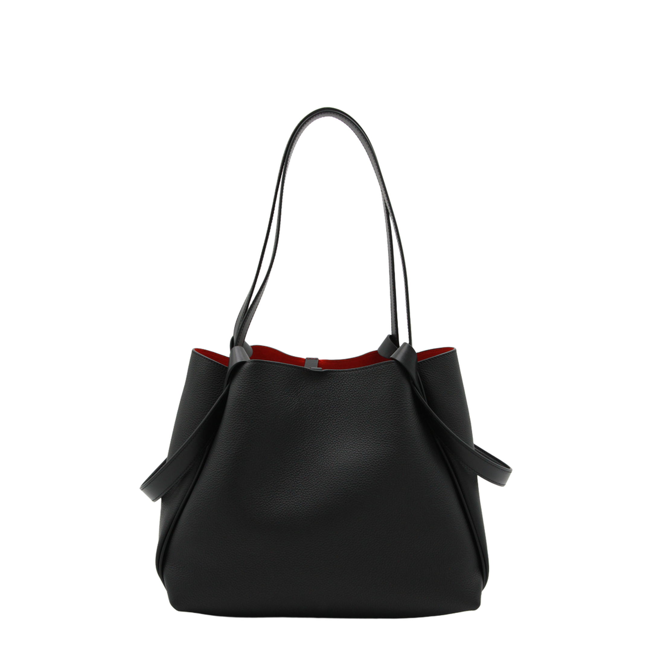 Bettina Small Grained Calf Leather Tote - Black - Image 5