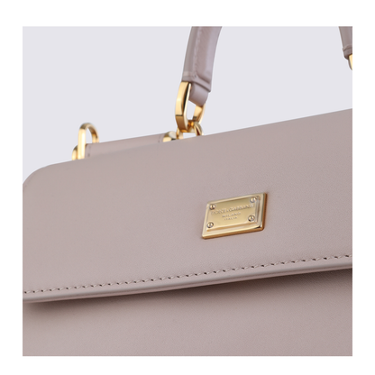 My Sicily Mini Calf Leather Top-Handle Bag - Beige - Image 7