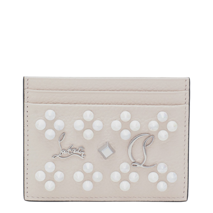 Kios Card Holder in Grained Calfskin and Spikes - Image 1