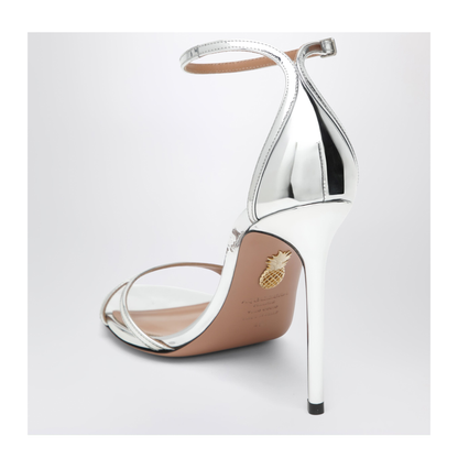 Nuda 85 Sandals in Silver Metallic Leather - Image 2