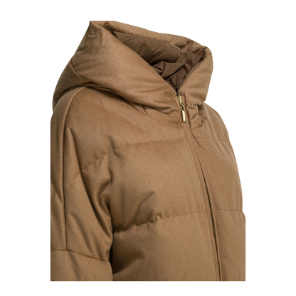Short Down Jacket In Camel Wool - Image 5