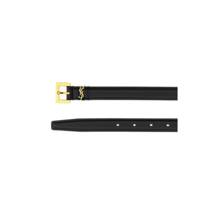 CASSANDRE thin belt in smooth leather in Black - Image 4