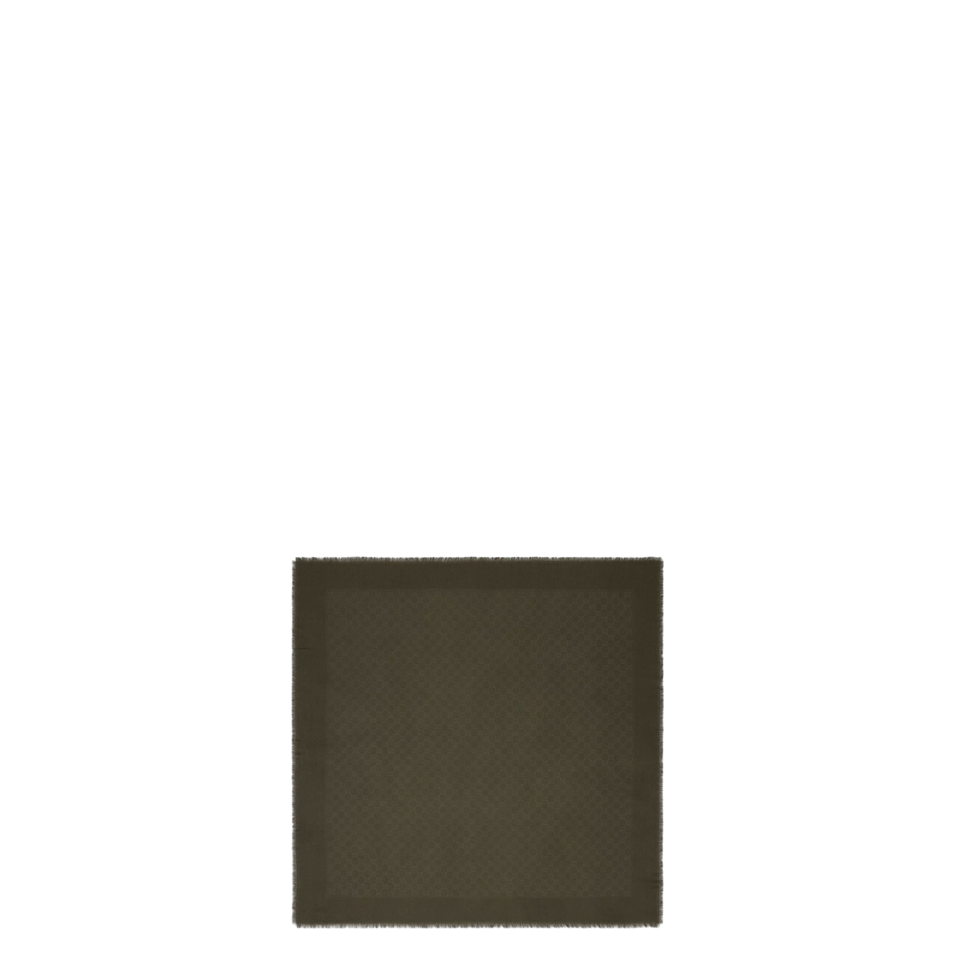 Wool and Silk Jacquard Shawl in Forrest Green - Image 3