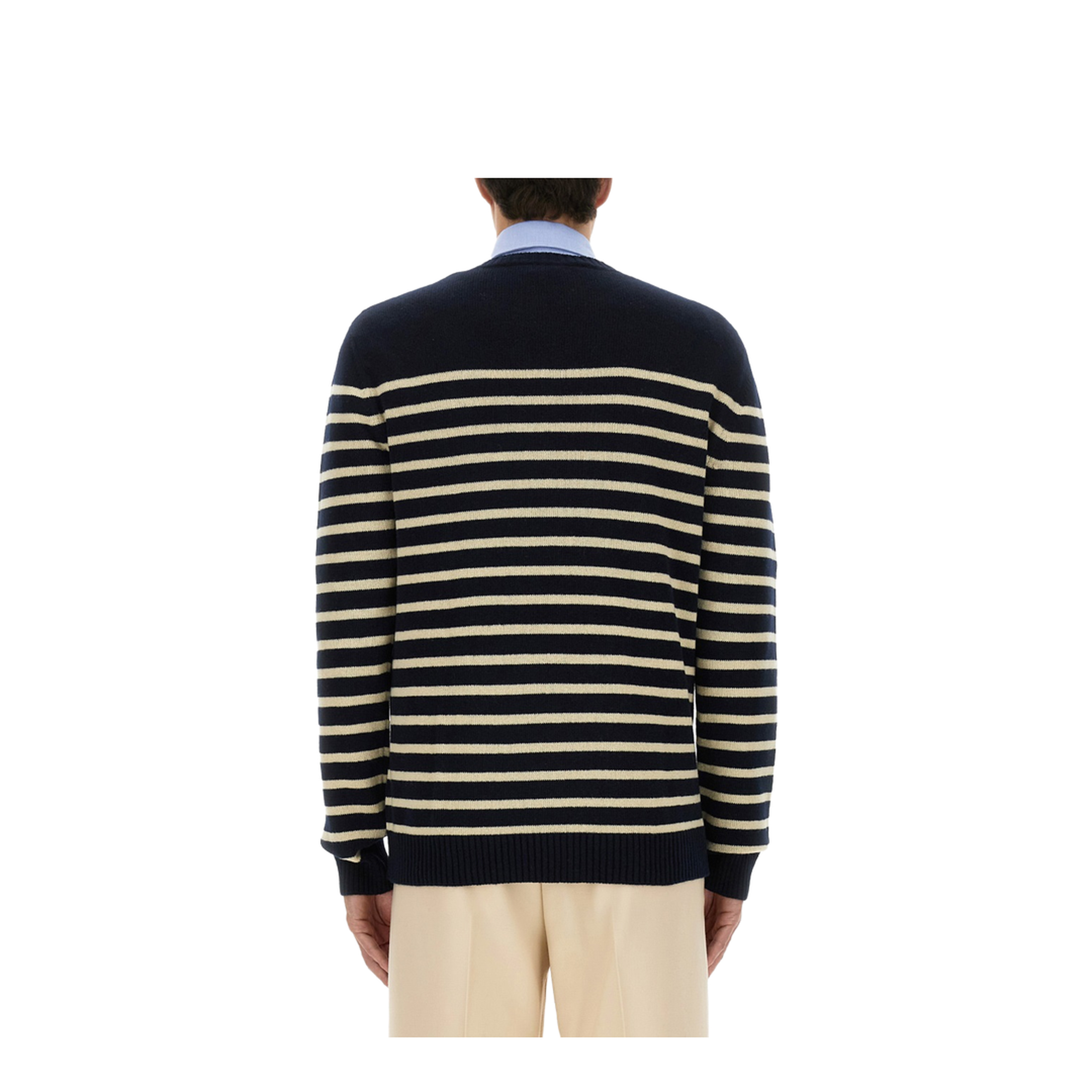 Men's Striped Wool Sweater - Image 3