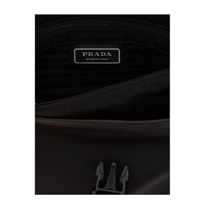 Black Re-nylon And Saffiano Leather Shoulder Bag - Image 4