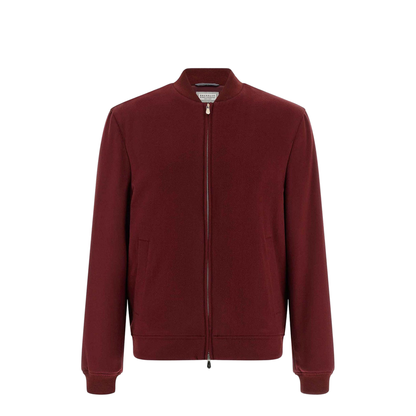 Cashmere Bomber Jacket Red - Image 5