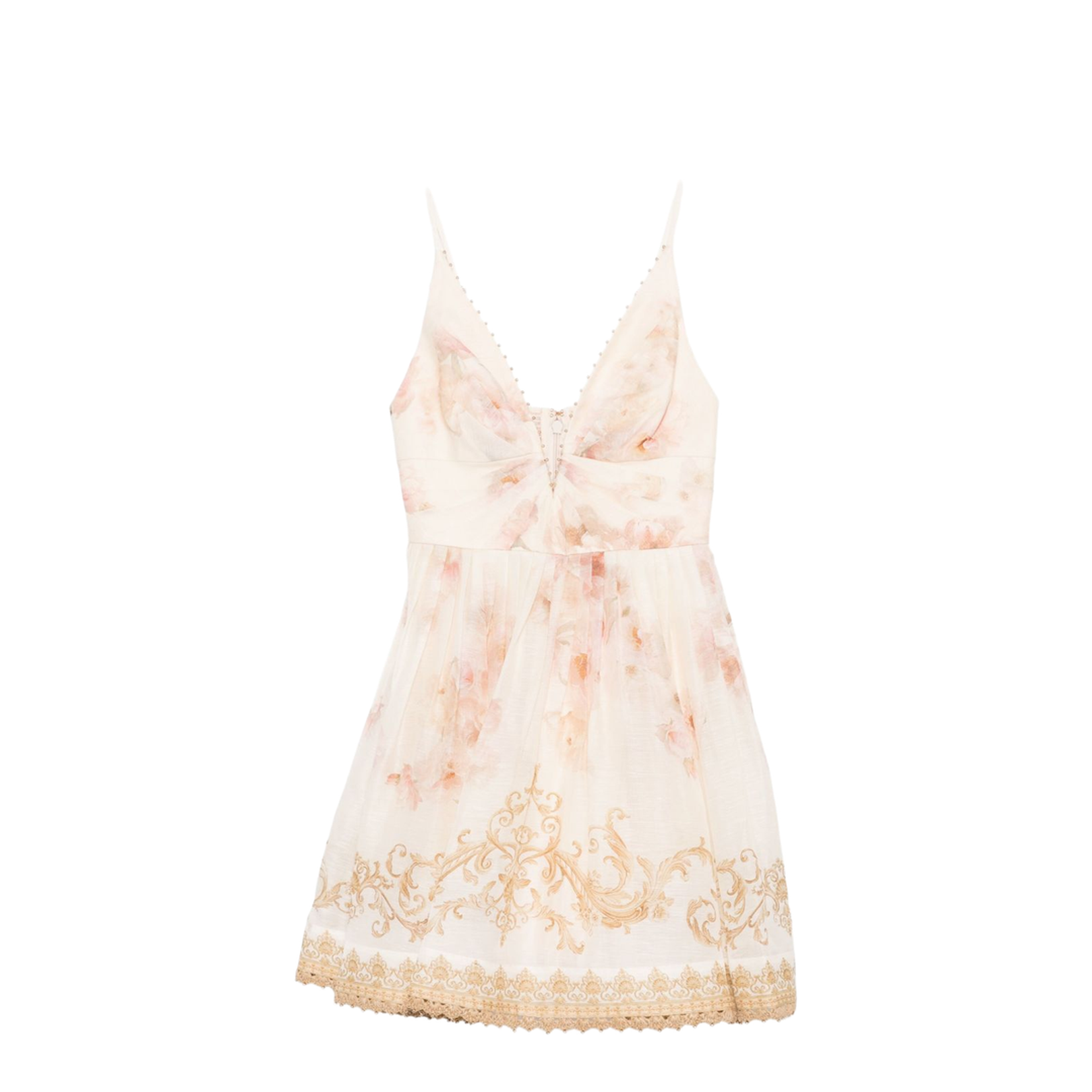 V Neck Top with Bead Detail and Adjustable Straps - Image 1