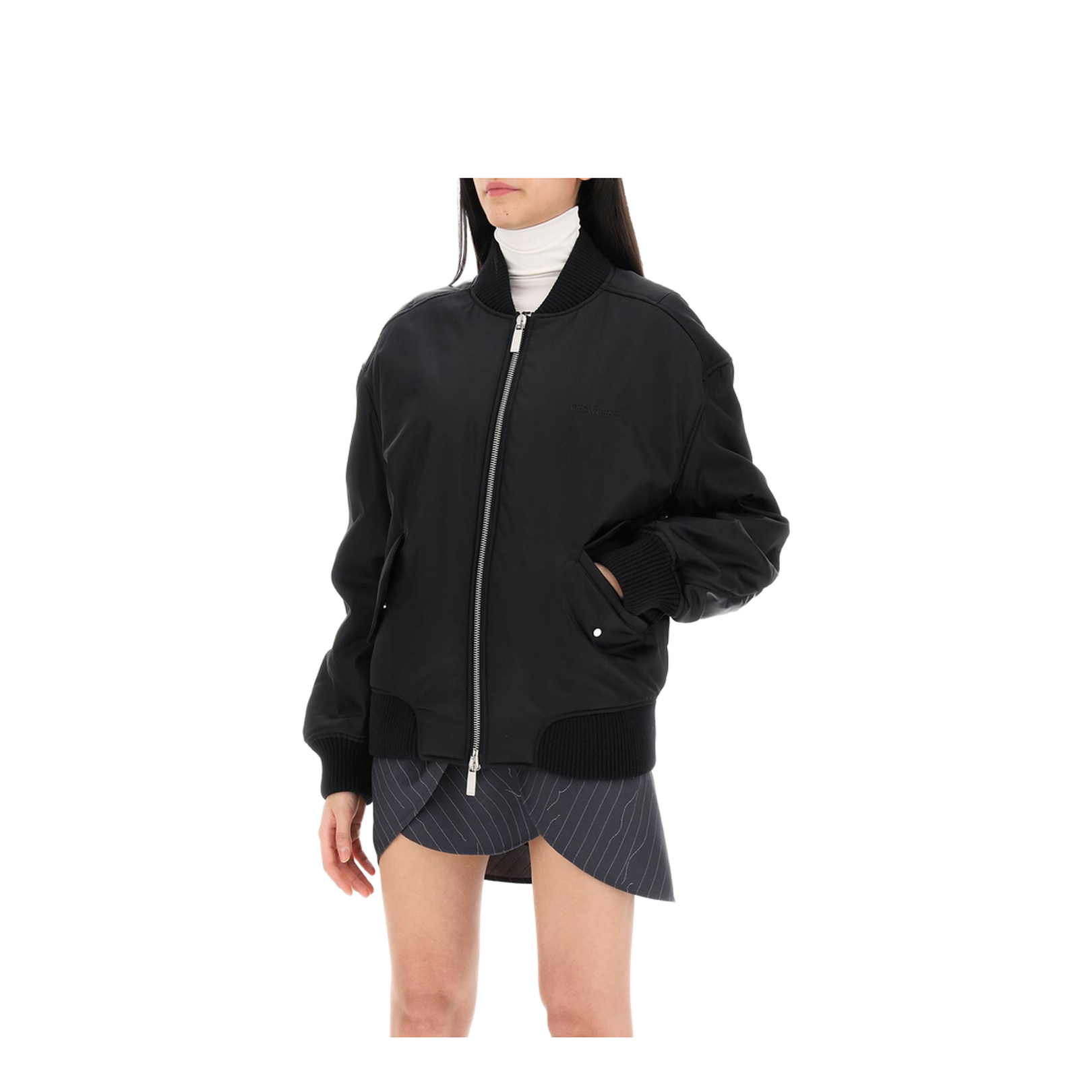 Nylon Twill Bomber Jacket - Image 4
