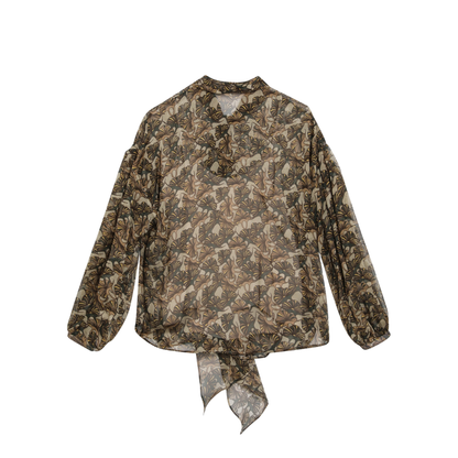Printed Silk Chiffon Blouse - Image 2