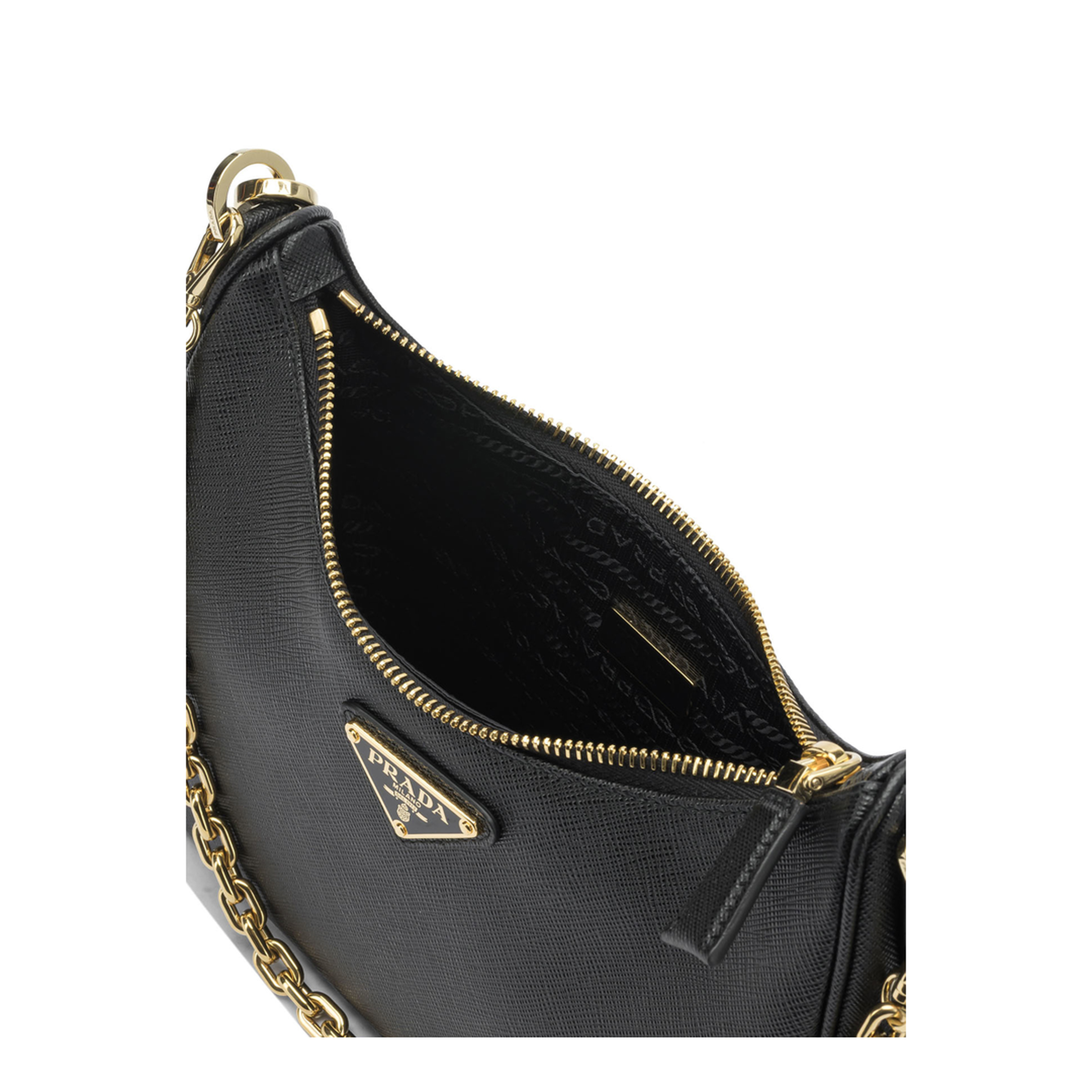 Re-Edition Mini Saffiano Leather Bag - Black - Image 4
