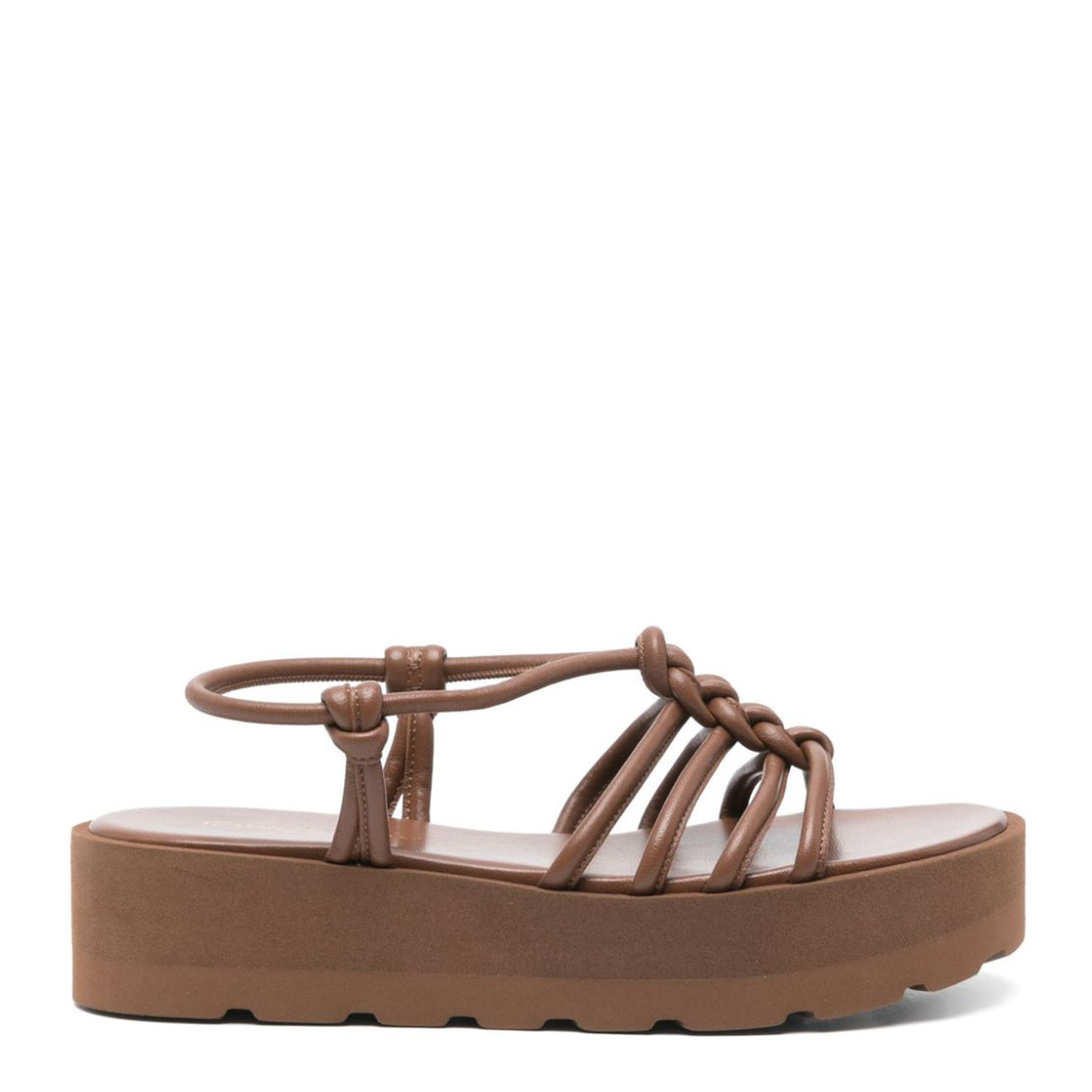 Leather Brown Slingback Sandals - Image 1