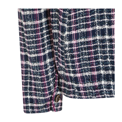 Check Motif Knitted Jacket Multicolor - Image 8