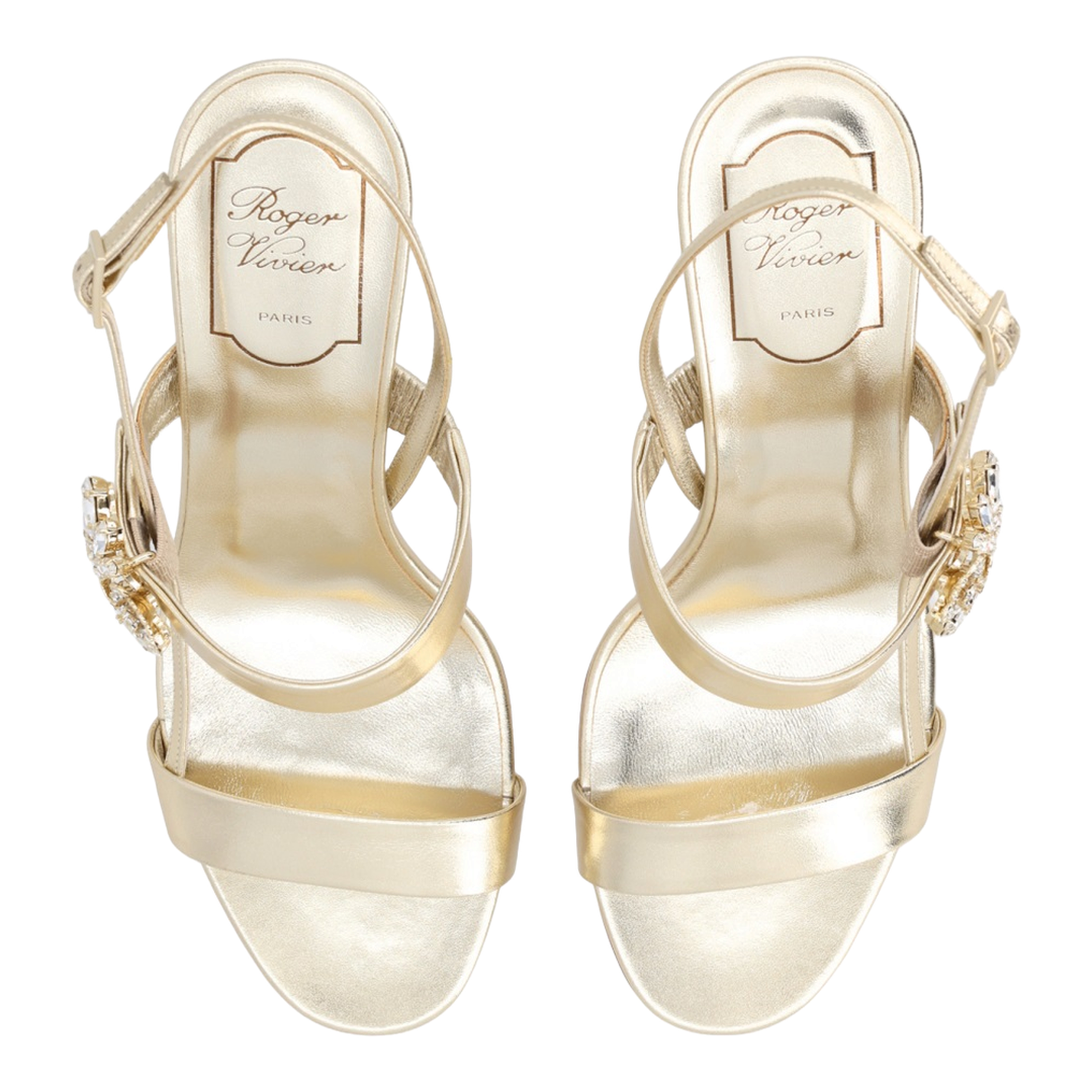 Gold Leather Efflorescence Sandals - Image 5