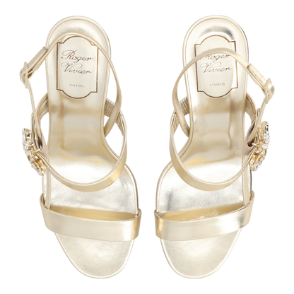 Gold Leather Efflorescence Sandals - Image 5
