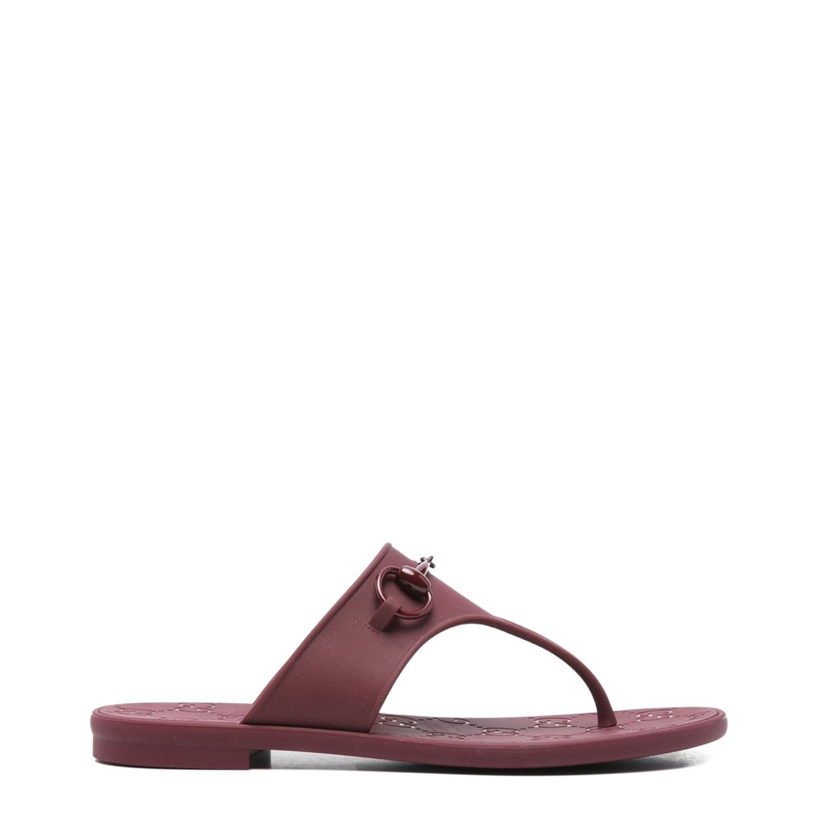 Thong Sandal with Horsebit in Rosso Ancora Rubber - Image 1