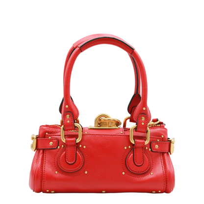 Paddington Small Grained Buffalo Leather Shoulder Bag - Tulip Red - Image 5