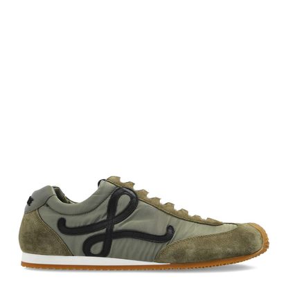 Ballet Runner 2.0 in Nylon and Calfskin Green - Image 1