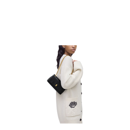 The Dual Mini Smooth Leather Shoulder Bag - Black - Image 4