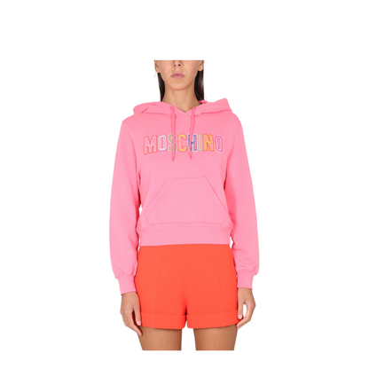 Fantasy Print Fucsia Embroidered-Logo Hooded Sweatshirt - Image 1