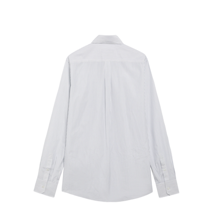 White Double-Collar Striped Shirt - Image 2