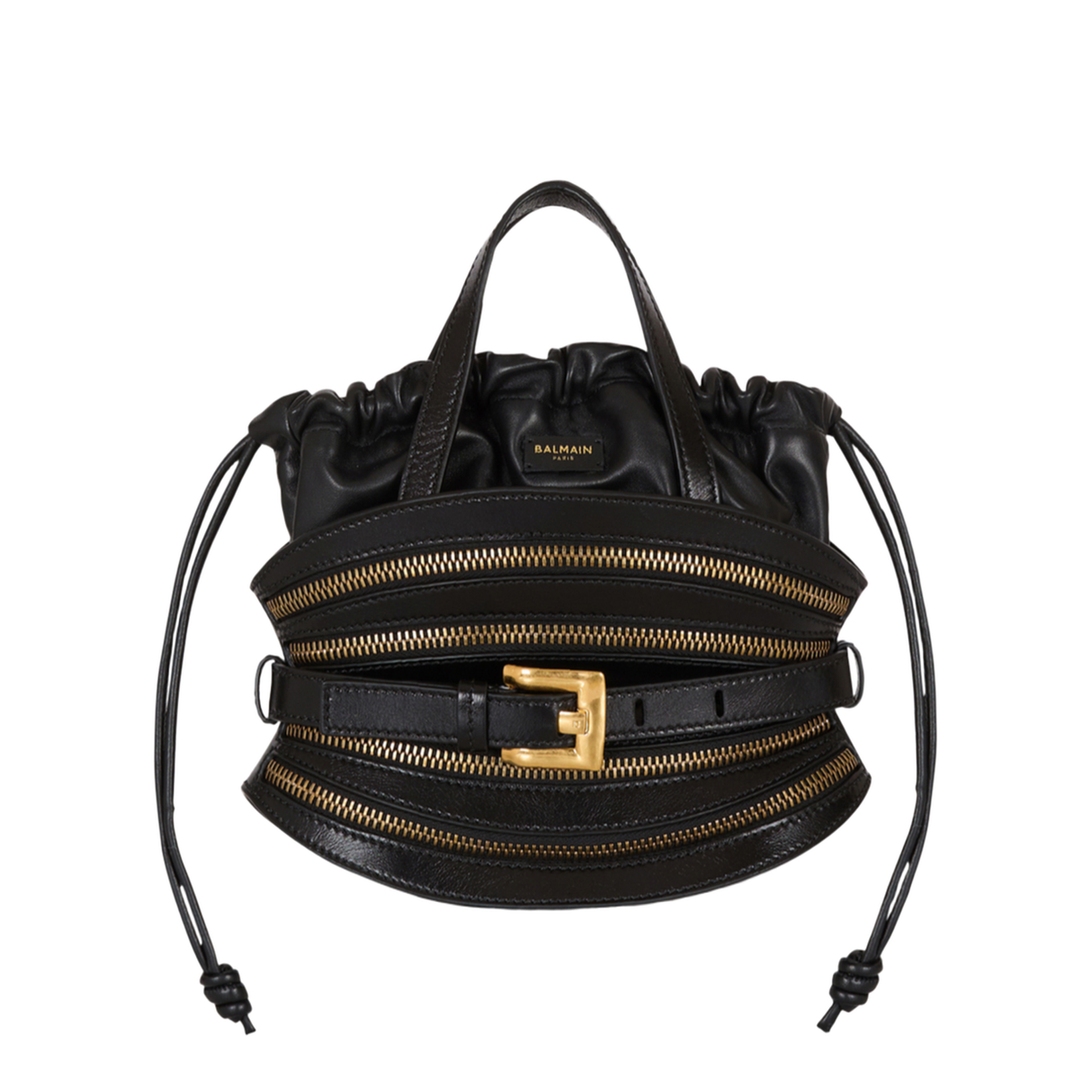 Mini Shuffle Zips Shoulder Bag Leather Black - Image 1