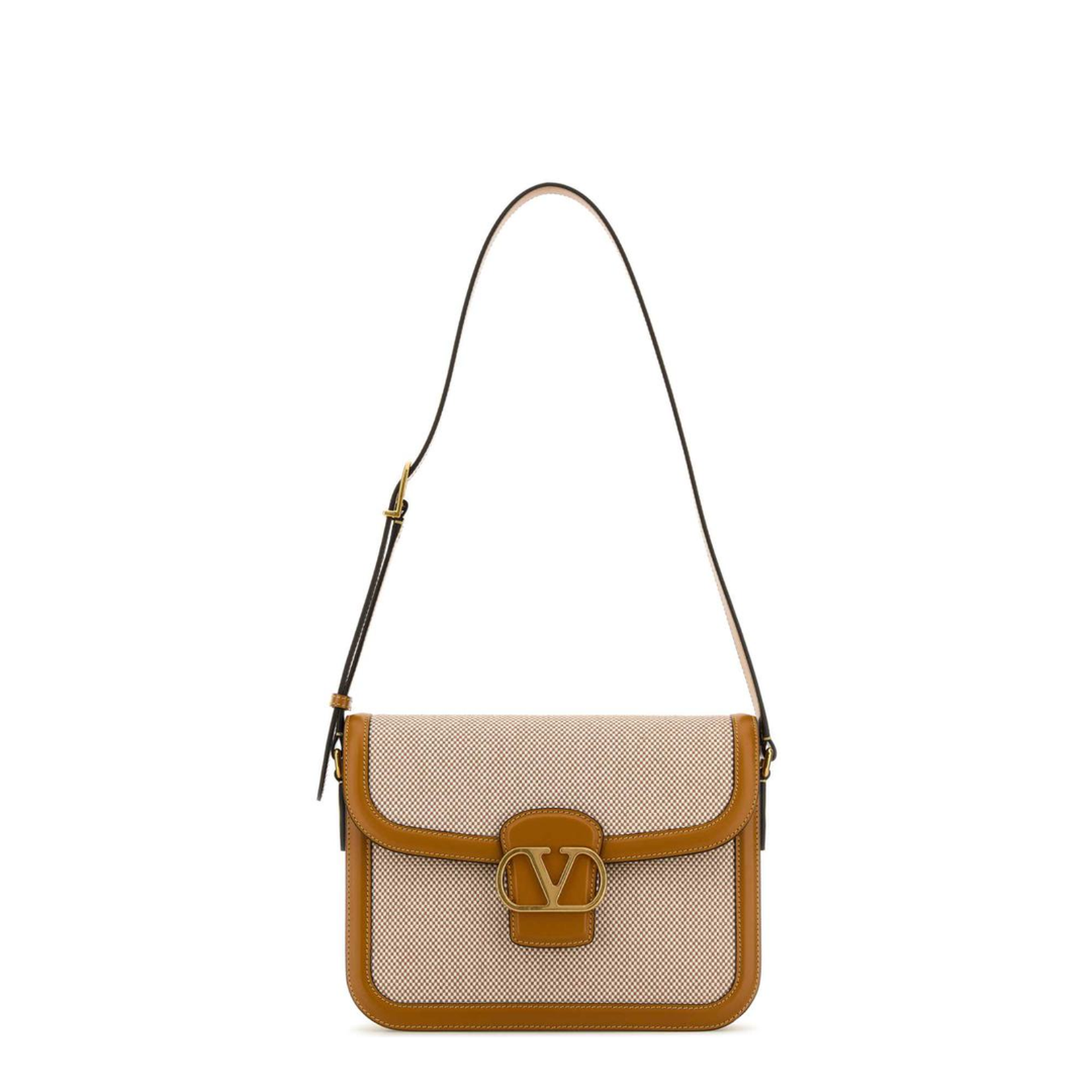 Canvas and Leather Shoulder Bag - Image 1