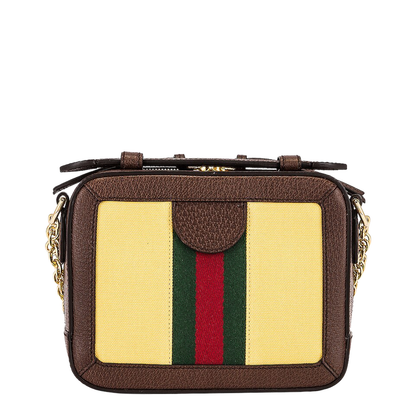 Ophidia Mini Leather Shoulder Bags - Brown - Image 4