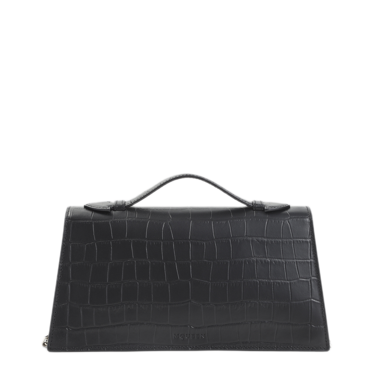 Skull Top Handle Calf Leather Shoulder Bag - Black - Image 4