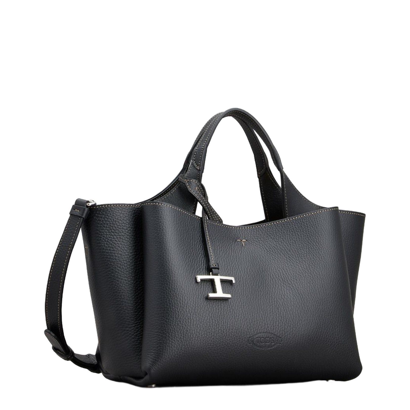 T Timeless Mini Calf Leather Tote - Black - Image 2