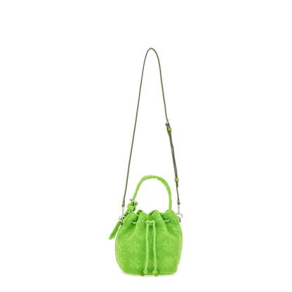 T Monogram Mini Cotton Bucket Bag - Green - Image 2