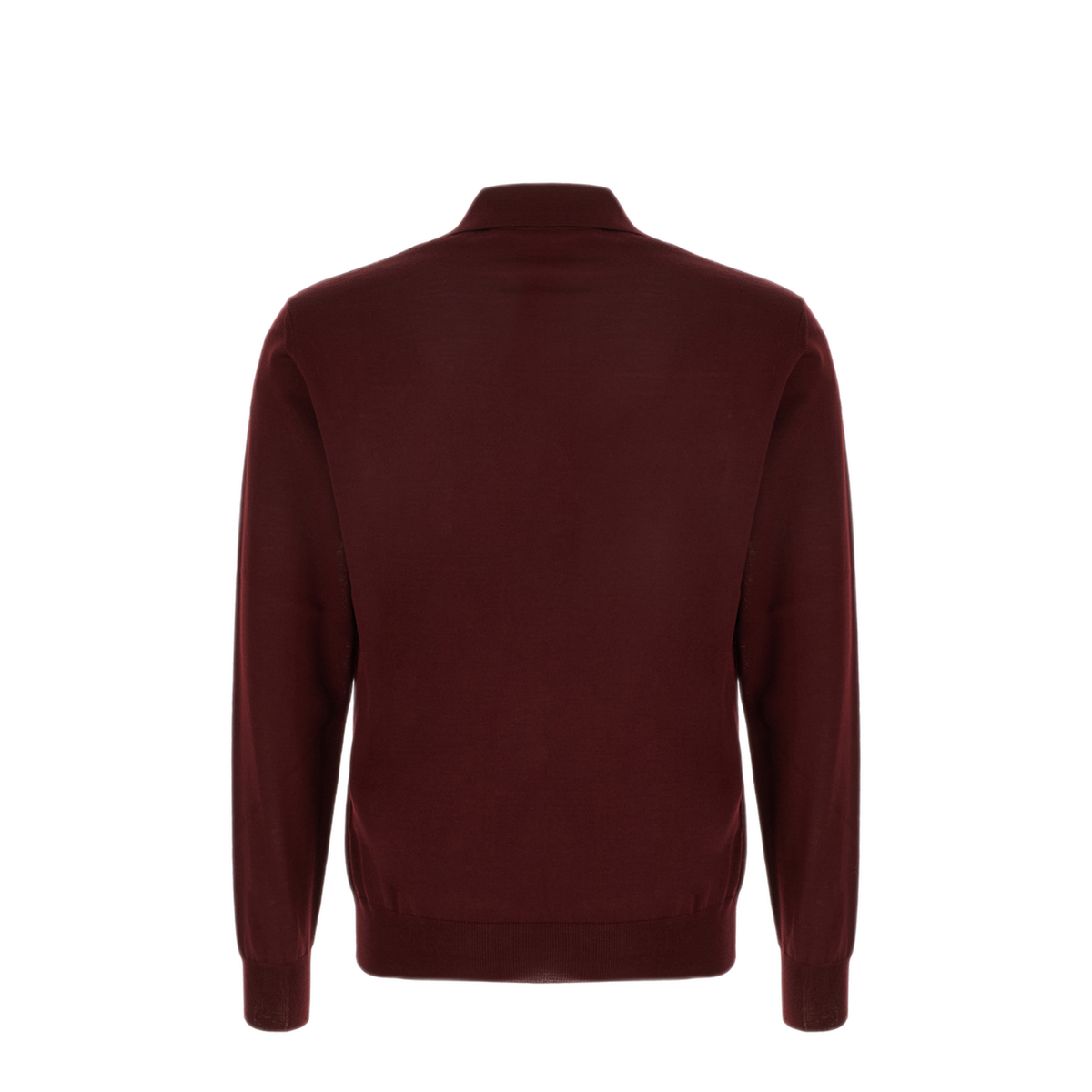 Burgundy Wool Polo Shirt - Image 2