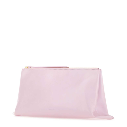 Pastel Pink Leather Medium Clutch - Image 2